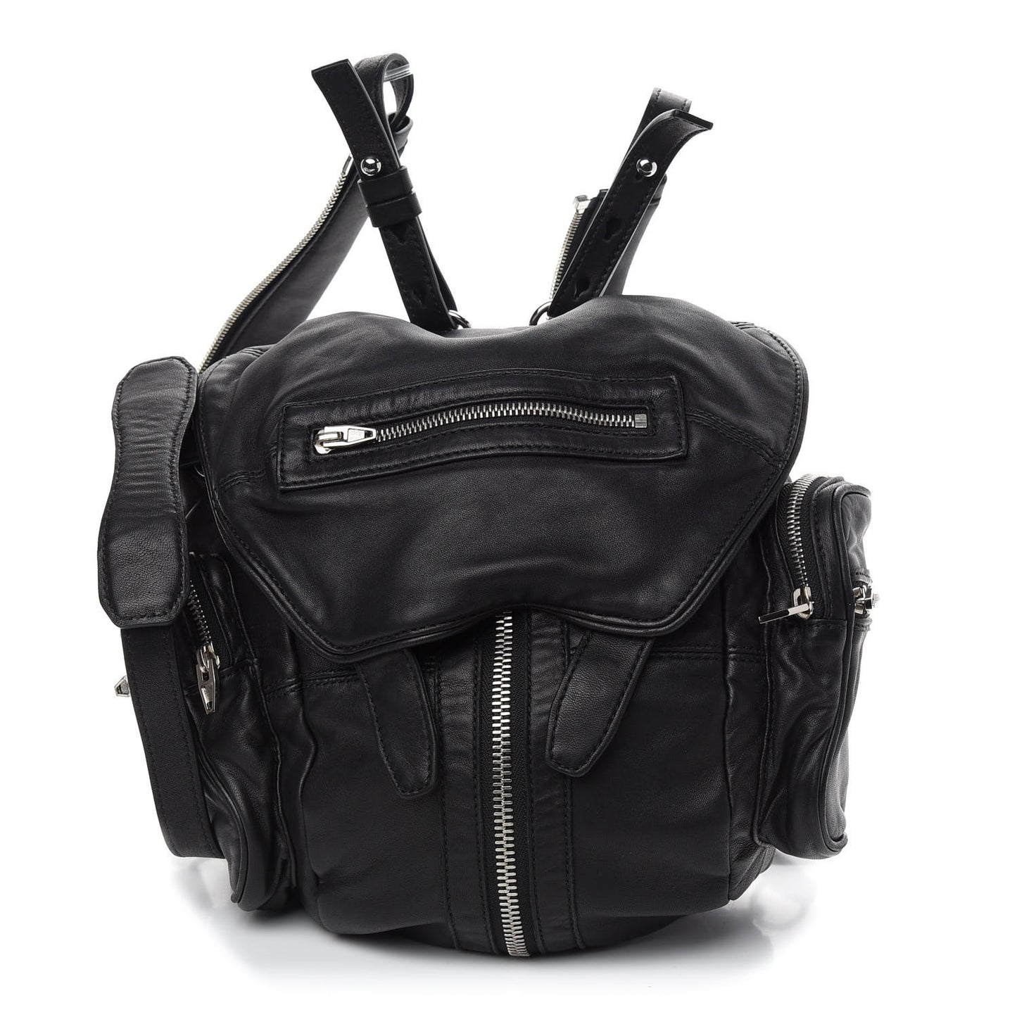 Lambskin Marti Backpack Bag Washed Black Rhodium Hardware