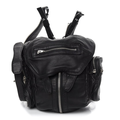 Alexander Wang Lambskin Marti Backpack Bag Washed Black Rhodium Hardware 1 of 9