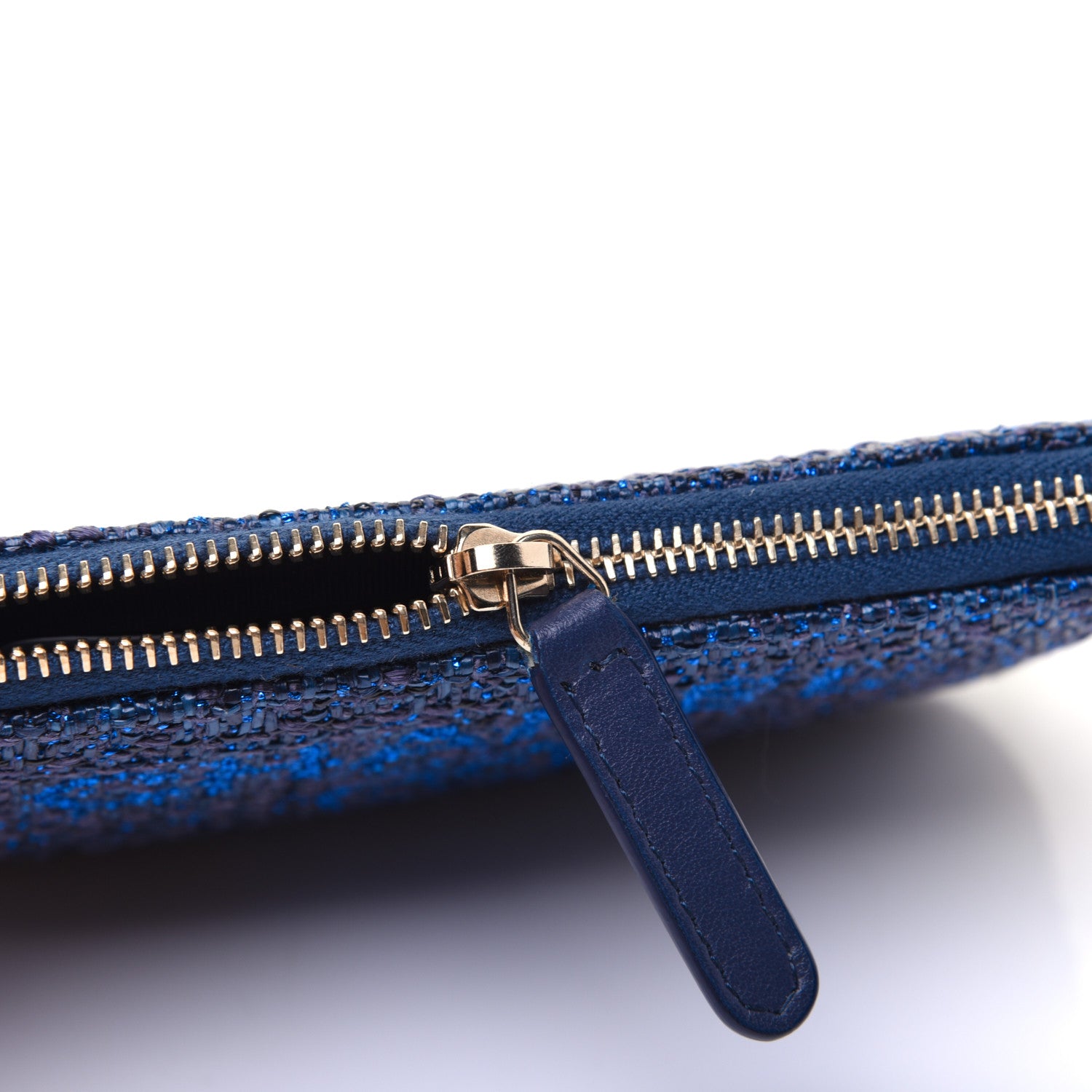 Chanel Woven Straw Raffia Deauville Cosmetic Pouch Blue 10 of 11