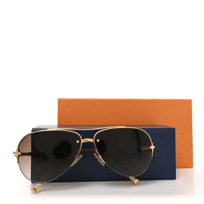 Louis Vuitton Monogram Petite Viola Pilote Aviator Sunglasses Z0571U Brown 8 of 8