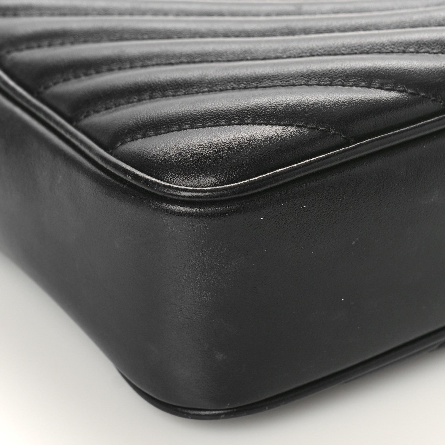 Saint Laurent Calfskin Matelasse Monogram Monochrome Lou Camera Bag Black 7 of 15