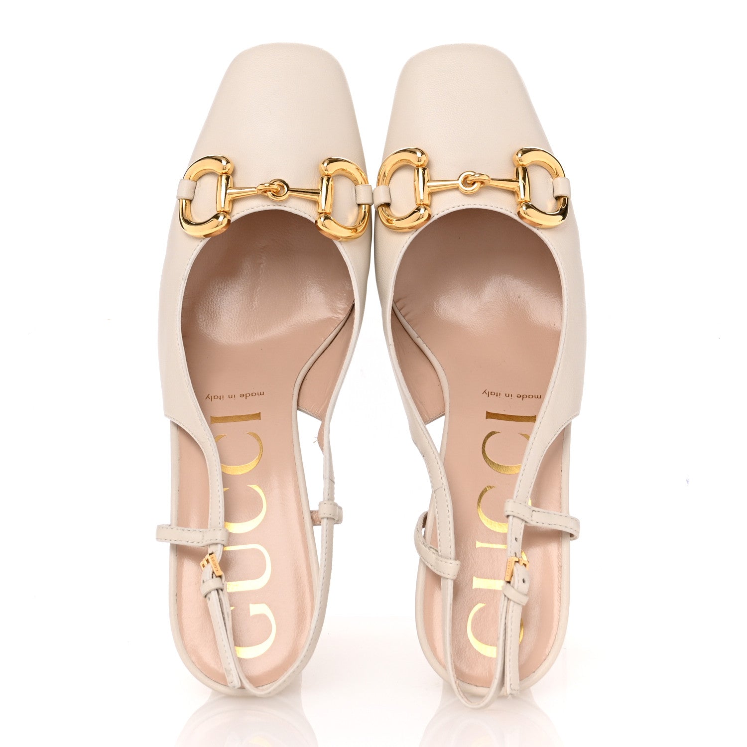 Gucci Nappa Horsebit Platform 35/120mm Slingback Pumps 40 New Mystic White 2 of 10