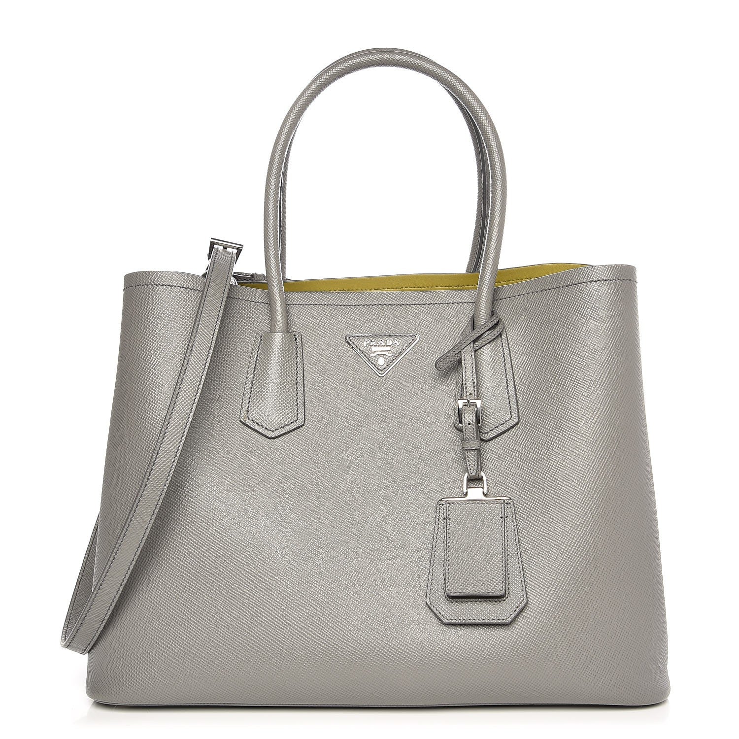 Prada Saffiano Cuir Large Double Bag Marmo 1 of 8
