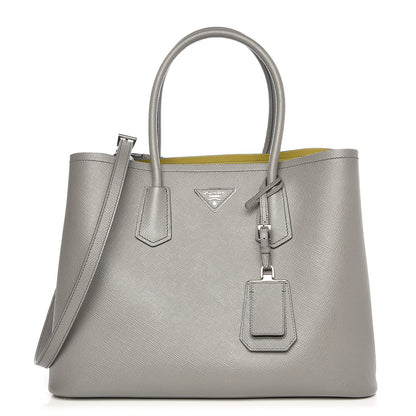 Prada Saffiano Cuir Large Double Bag Marmo 1 of 8