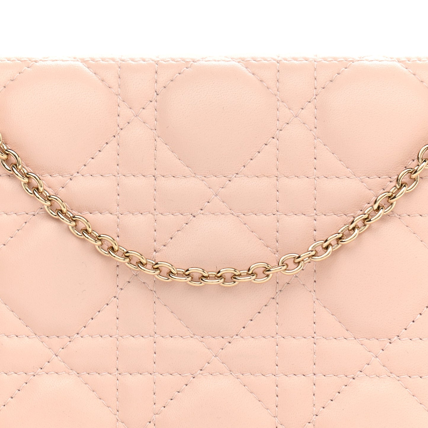 Lambskin Cannage Lady Dior Convertible Clutch Pink