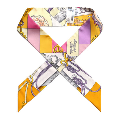 Hermes Silk Cliquetis Twilly Bouton D'Or Mauve 1 of 5
