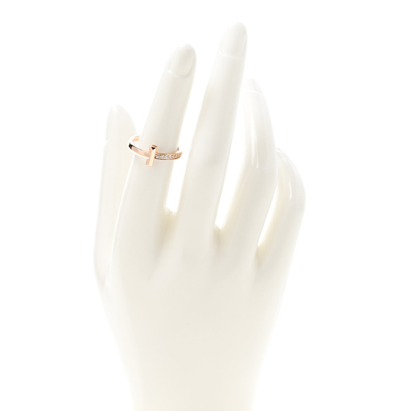 18K Rose Gold Diamond 2.5mm T T1 Ring 52 6