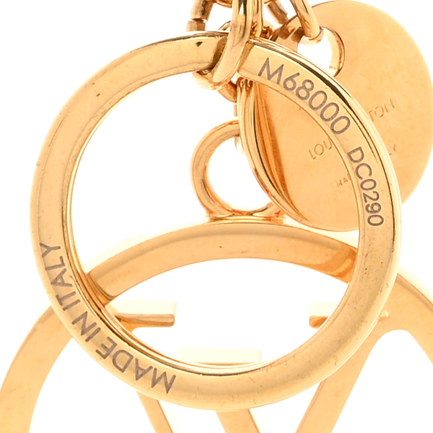 LV Circle Bag Charm Key Holder Gold