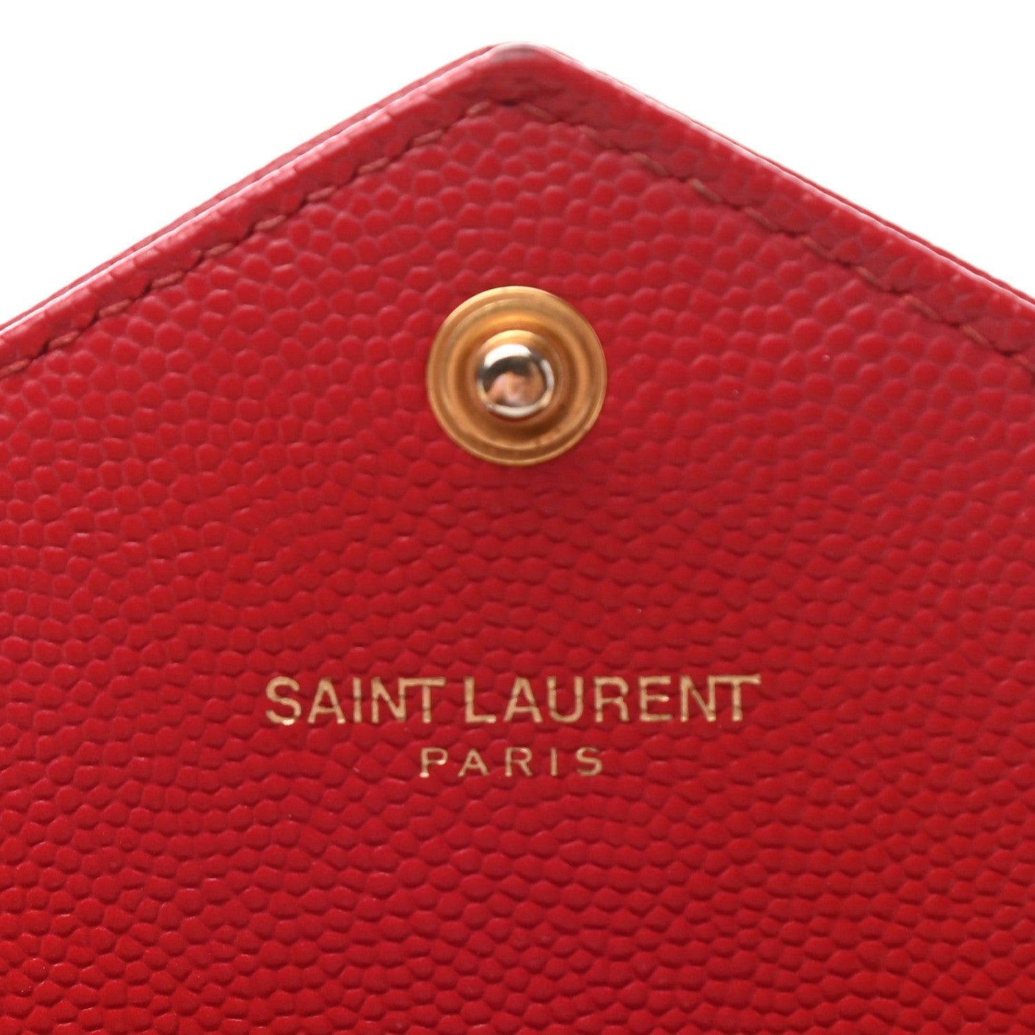 Saint Laurent Grain De Poudre Matelasse Chevron Monogram Flap Wallet Red 6 of 10