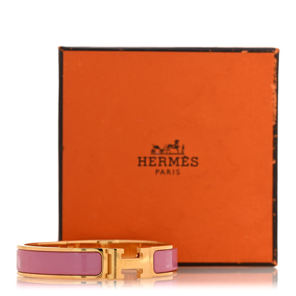 Hermes Enamel Narrow Clic Clac H Bracelet GM Rose Flamingo 6 of 6