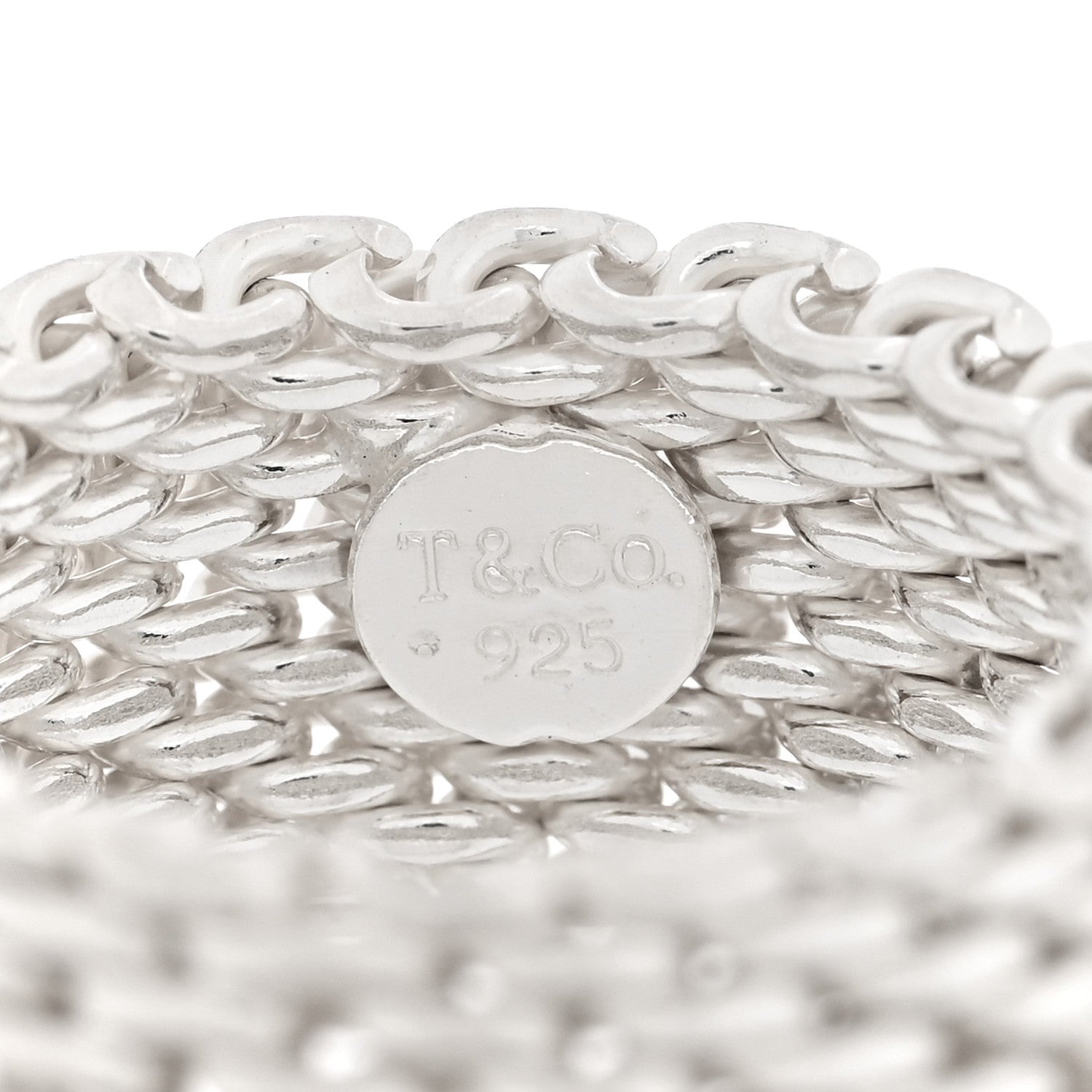 Tiffany Sterling Silver Somerset Mesh Ring 52 6 4 of 4