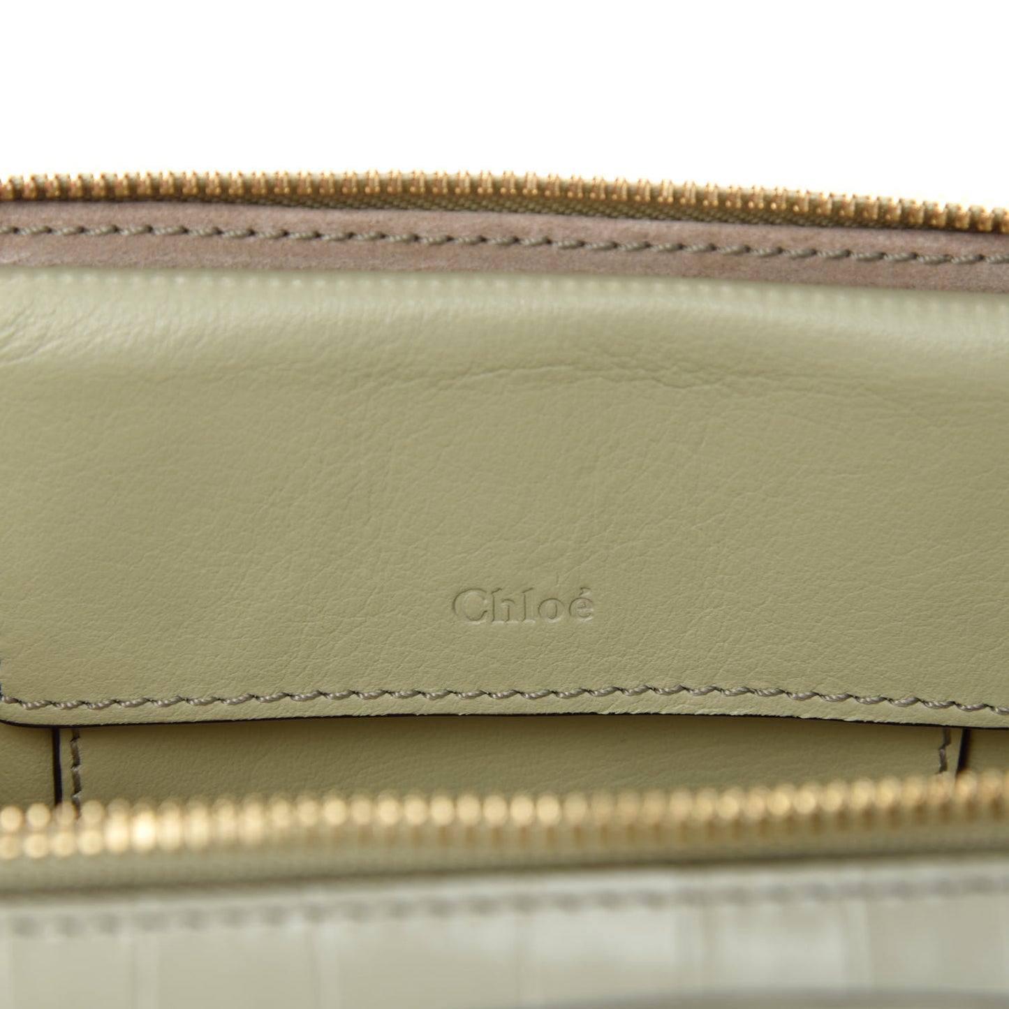 Calfskin Crocodile Embossed Mini C Vanity Bag Light Eucalyptus