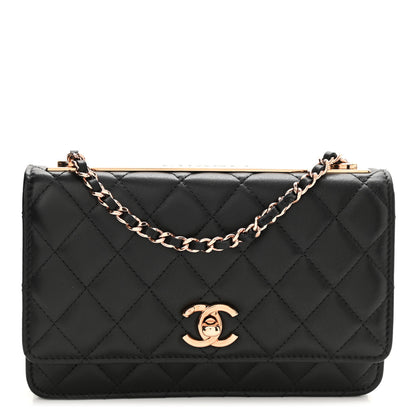 Chanel Lambskin Quilted Trendy CC Wallet On Chain WOC Black 1 of 12