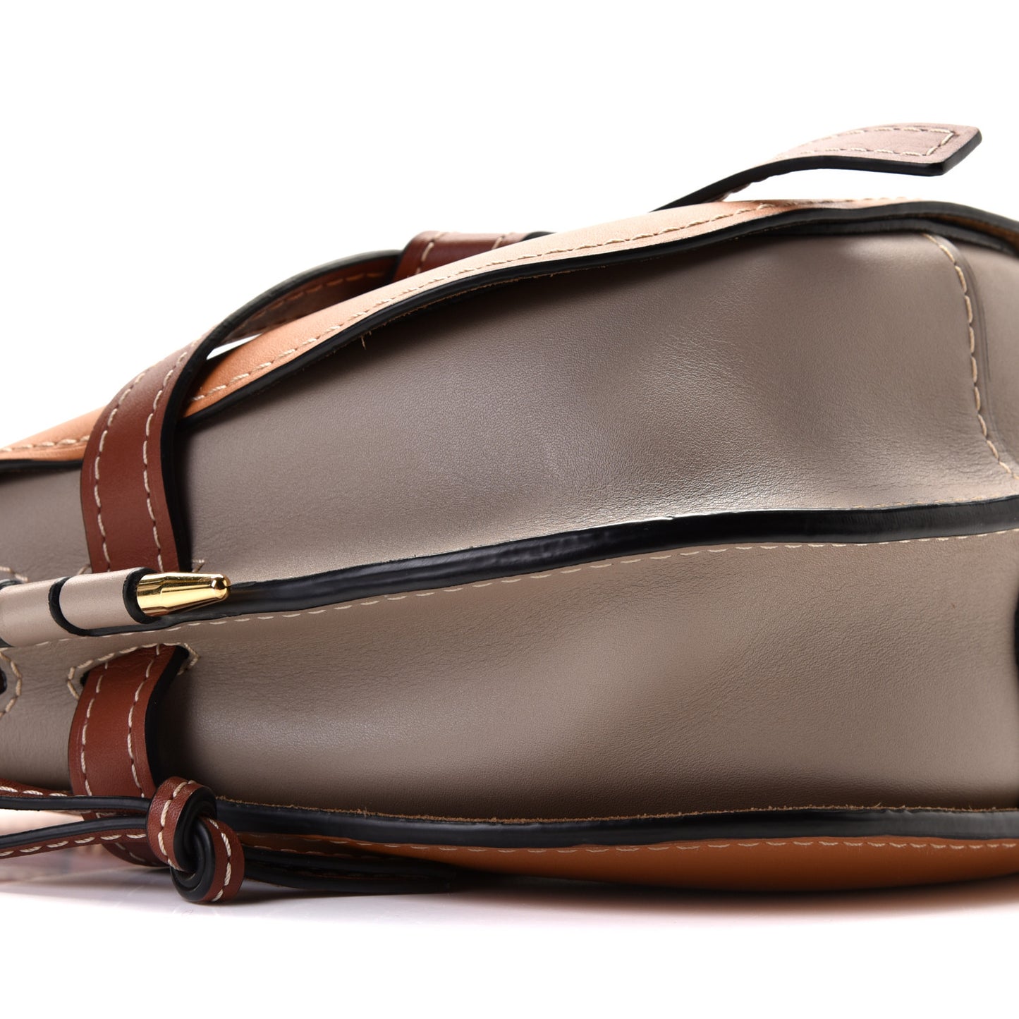 Grained Calfskin Small Gate Crossbody Bag Caramel
