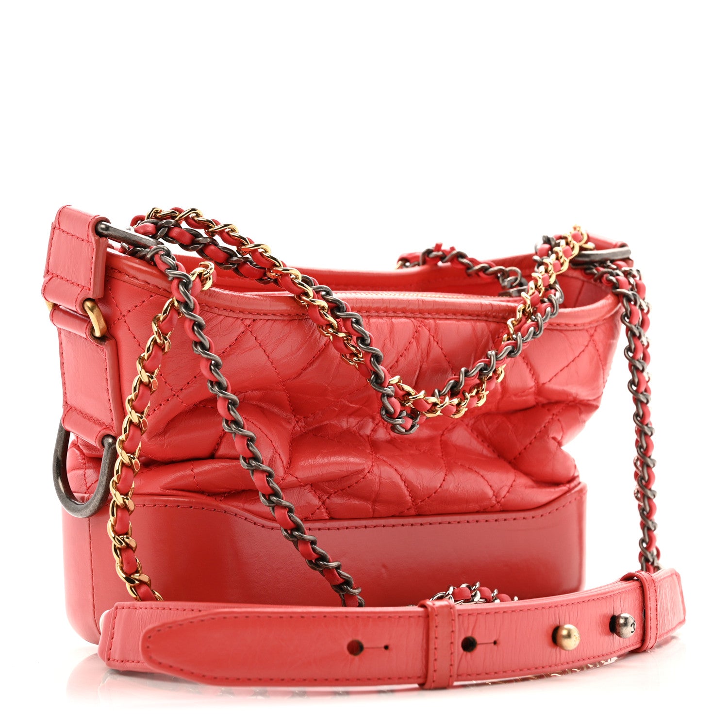 Chanel Aged Calfskin Quilted Small Gabrielle Hobo Pink 3 of 11
