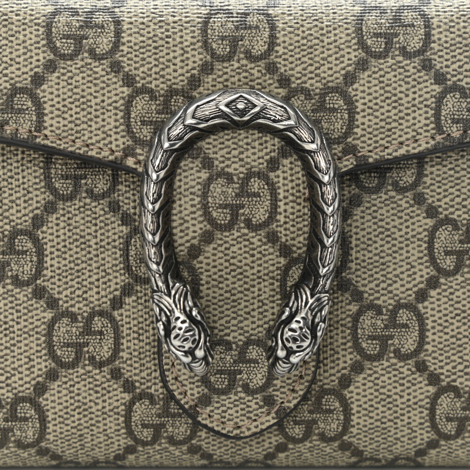 Gucci GG Supreme Monogram Dionysus Card Case Wallet Beige Taupe 8 of 10