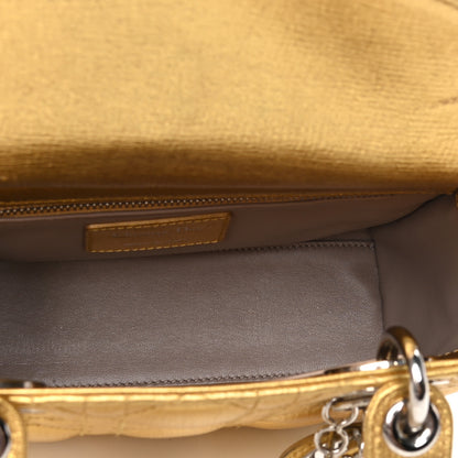 Christian Dior Metallic Grained Calfskin Cannage Small Lucky Badges My Lady Dior Gold 4 of 7