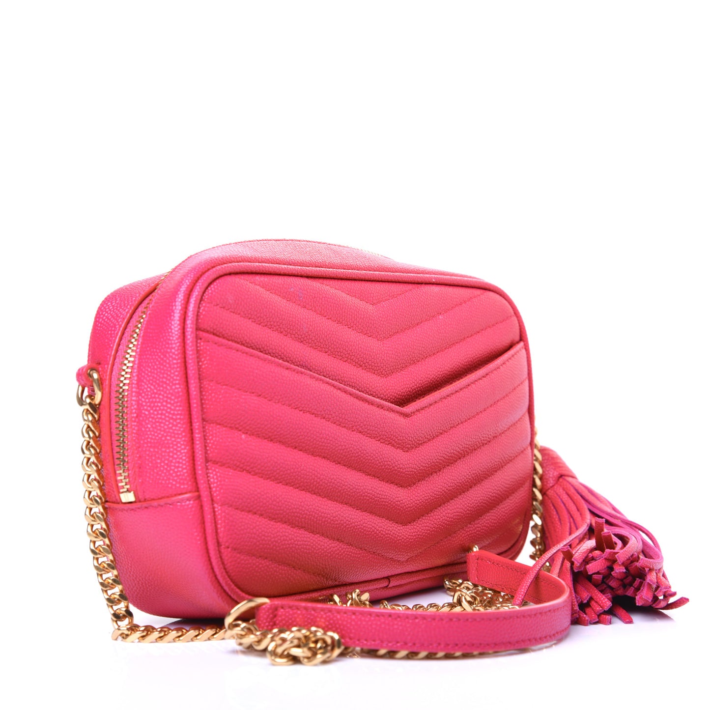 Grain De Poudre Matelasse Monogram Mini Lou Camera Bag Fuchsia