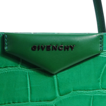 Givenchy Calfskin Crocodile Embossed Large Antigona Tote Emerald 10 of 11