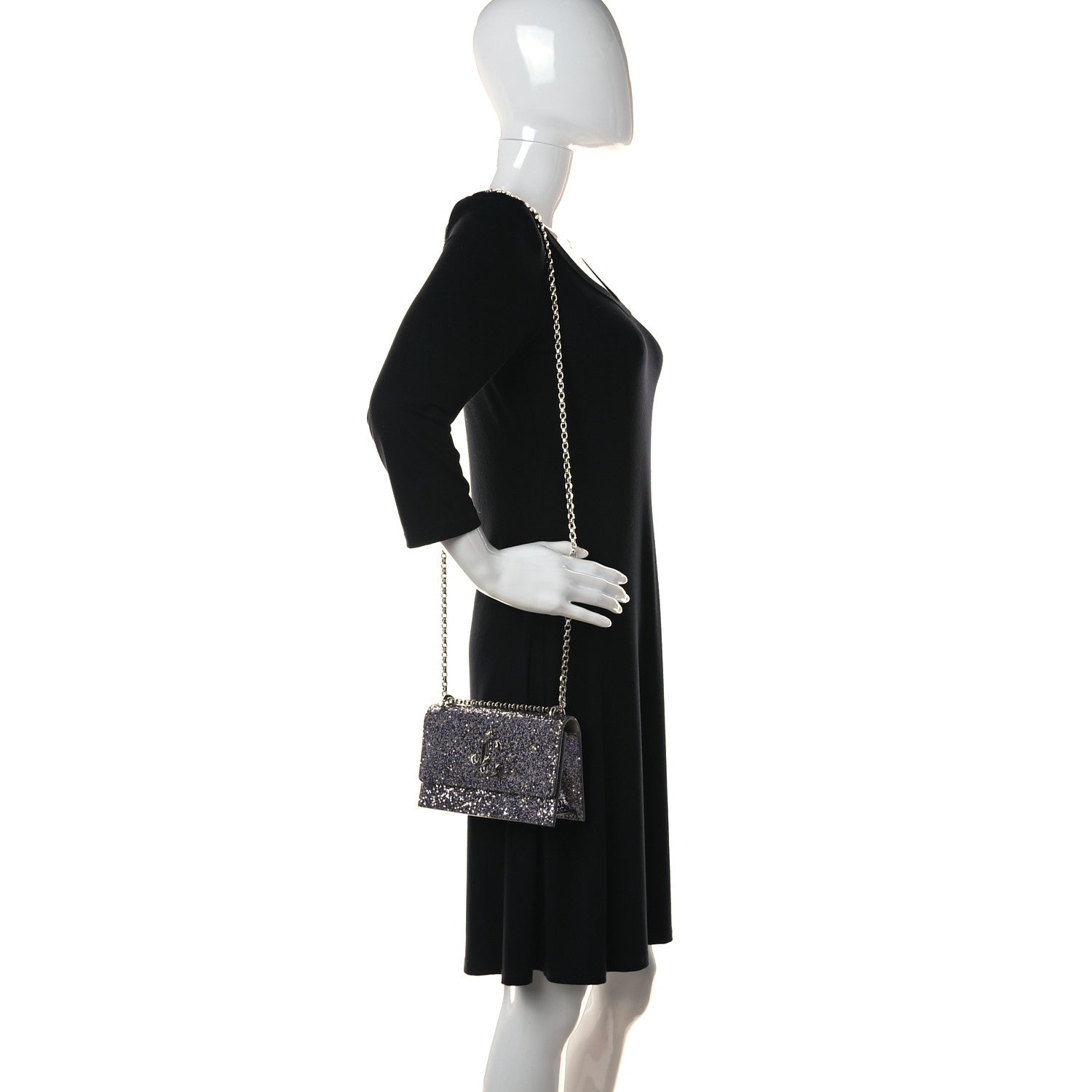 Jimmy Choo Glitter Shoulder Bag Silver 2 of 11
