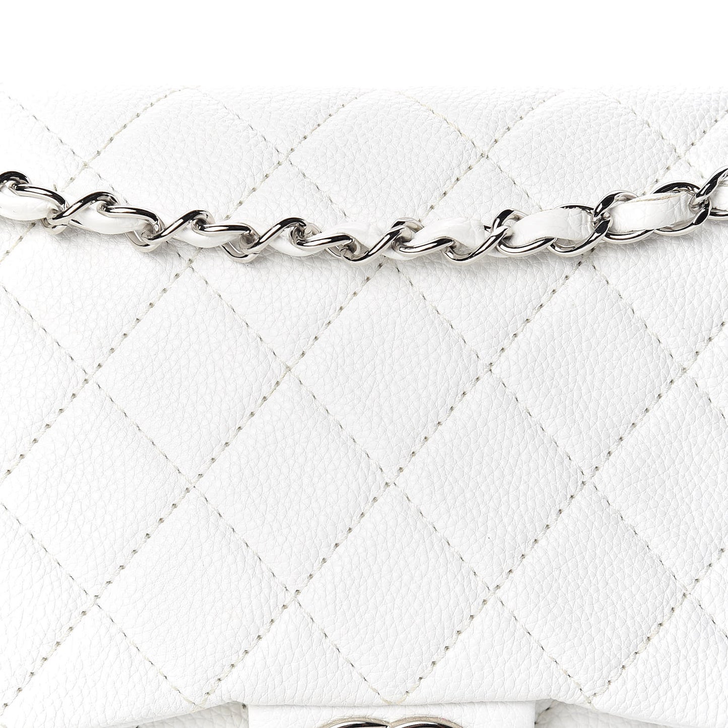 Caviar Quilted Flap White