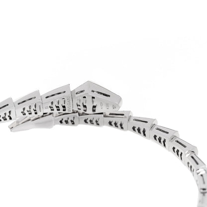 Bulgari 18K White Gold Diamond Serpenti Viper Pave Bracelet M 5 of 6