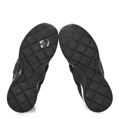 Chanel Stretch Fabric CC Sneakers 37 Black 5 of 7