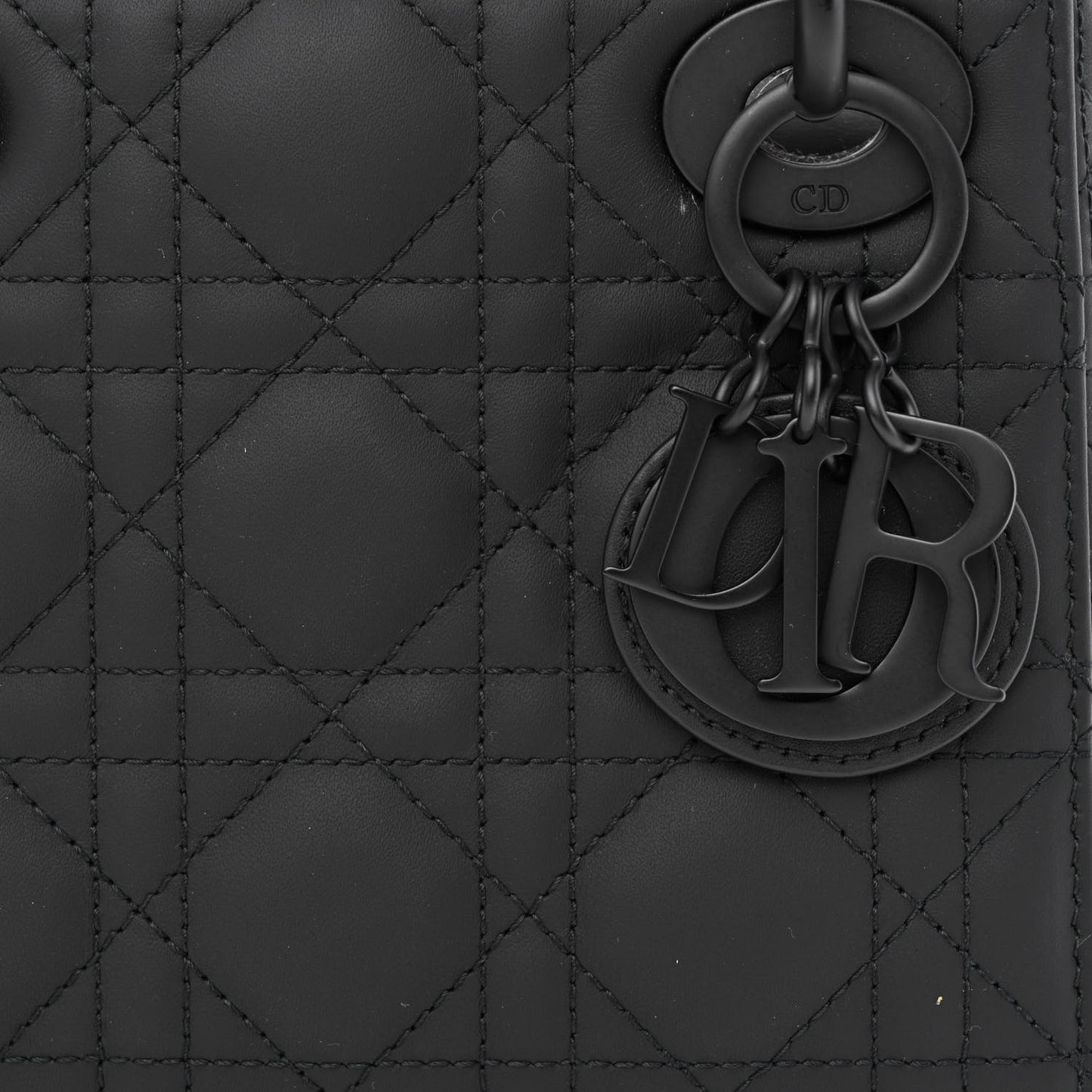 Ultra Matte Calfskin Cannage Mini Lady Dior Black