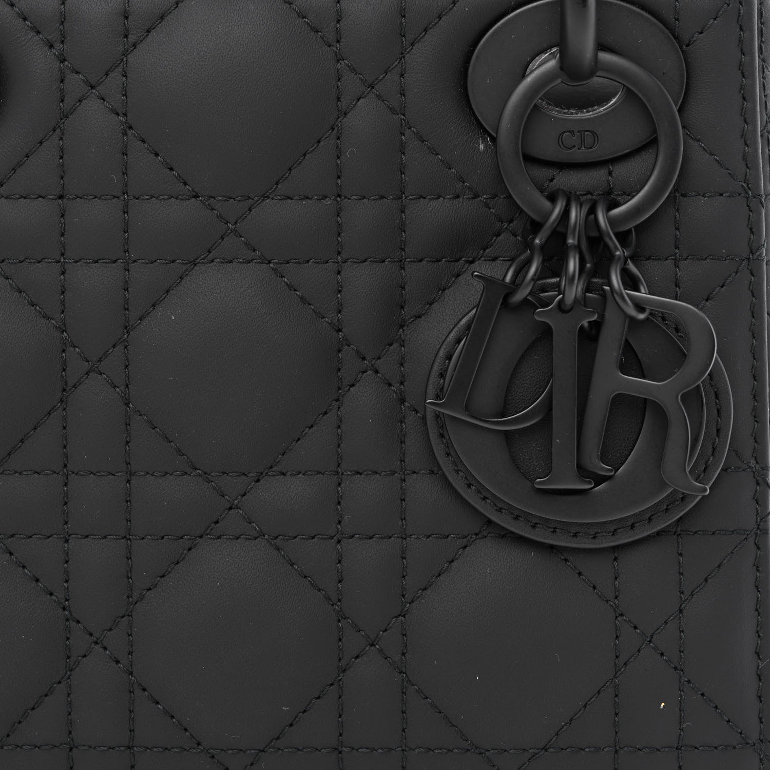 Christian Dior Ultra Matte Calfskin Cannage Mini Lady Dior Black 8 of 11