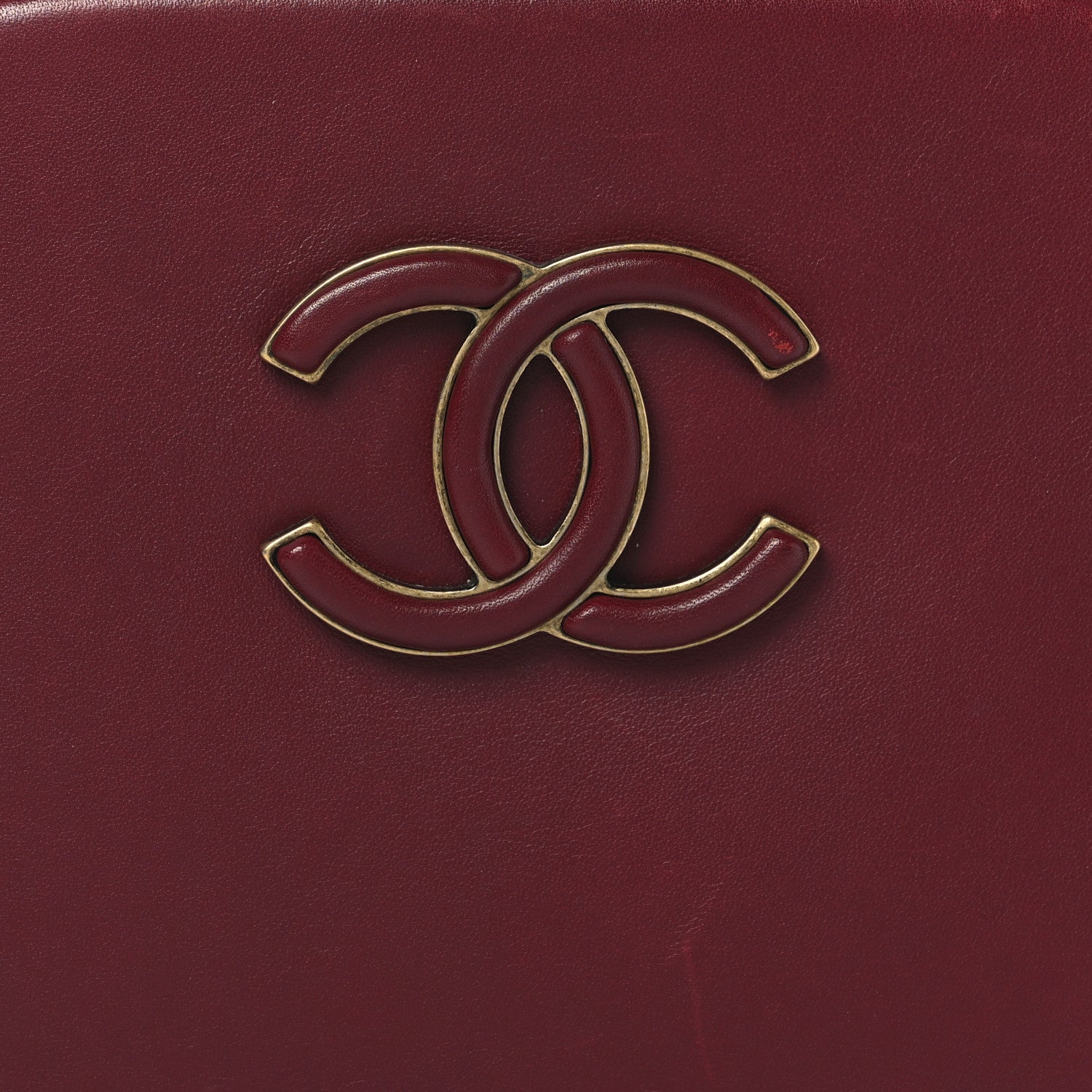 Chanel Shiny Calfskin Goatskin Quilted Small Coco Curve Vanity Burgundy 8 of 11