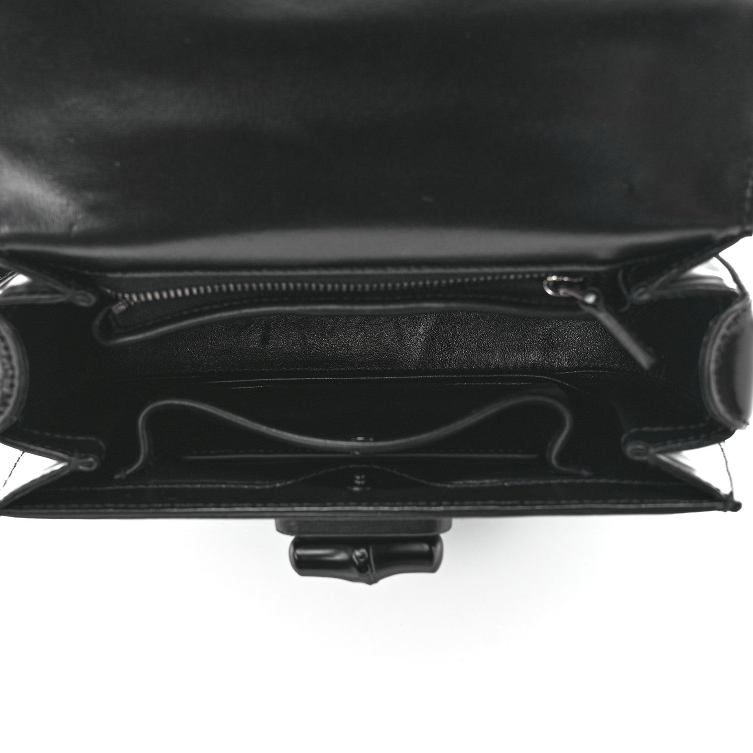 Gucci Boarded Dyana Lux Calfskin Web Monochrome Small Bamboo 1947 Top Handle Bag Black 7 of 13