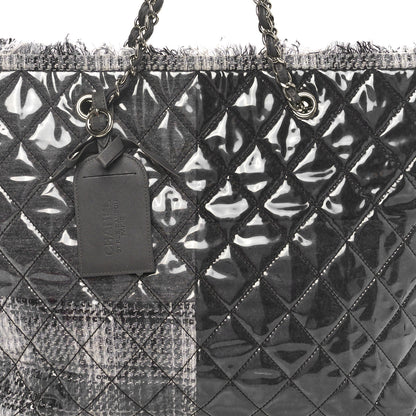 Chanel Vinyl Funny Tweed Patchwork Tote Grey 8 of 10