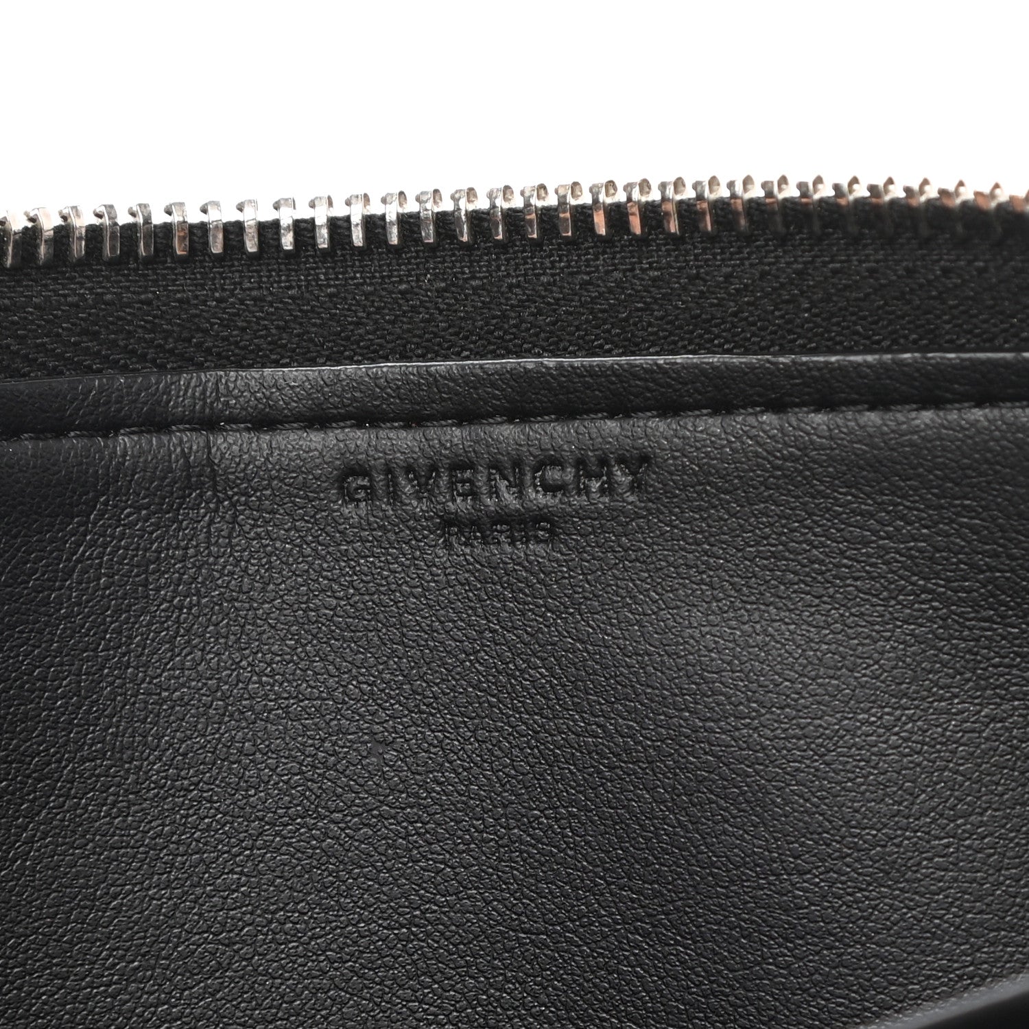 Givenchy Calfskin Logo Star Embossed Zip Around Wallet Black 6 of 8