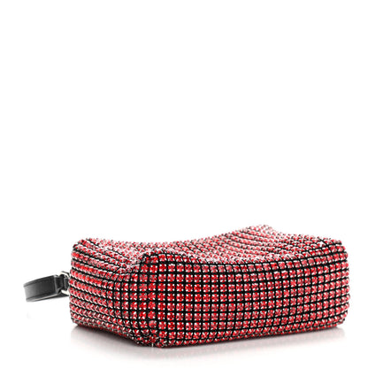 Alexander Wang Mesh Crystal Rhinestone Mini Heiress Pouch Red 3 of 9