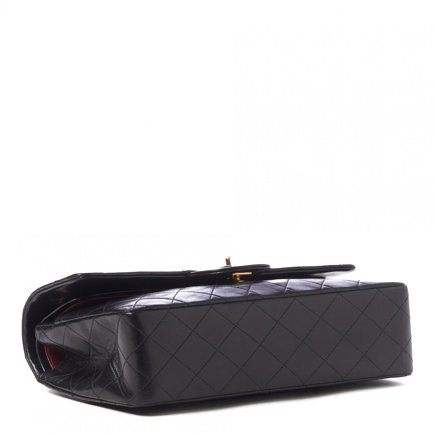 Lambskin Quilted Medium Double Flap Black