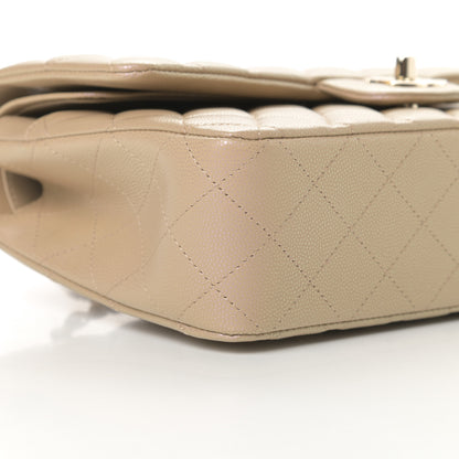 Chanel Iridescent Caviar Quilted Medium Double Flap Dark Beige 9 of 11