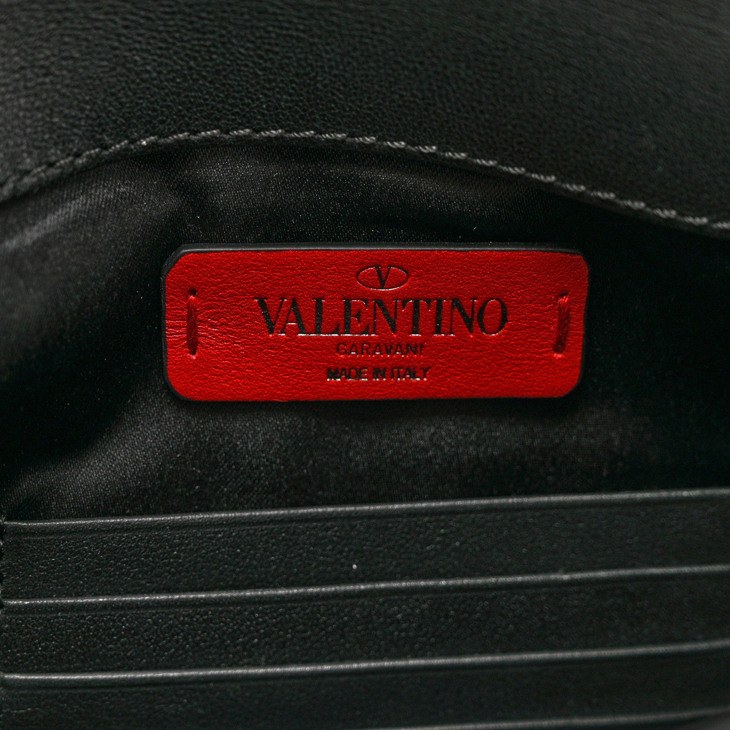 Valentino Garavani Vitello Chevron Rockstud Rolling Envelope Clutch Light Ivory Black 6 of 7