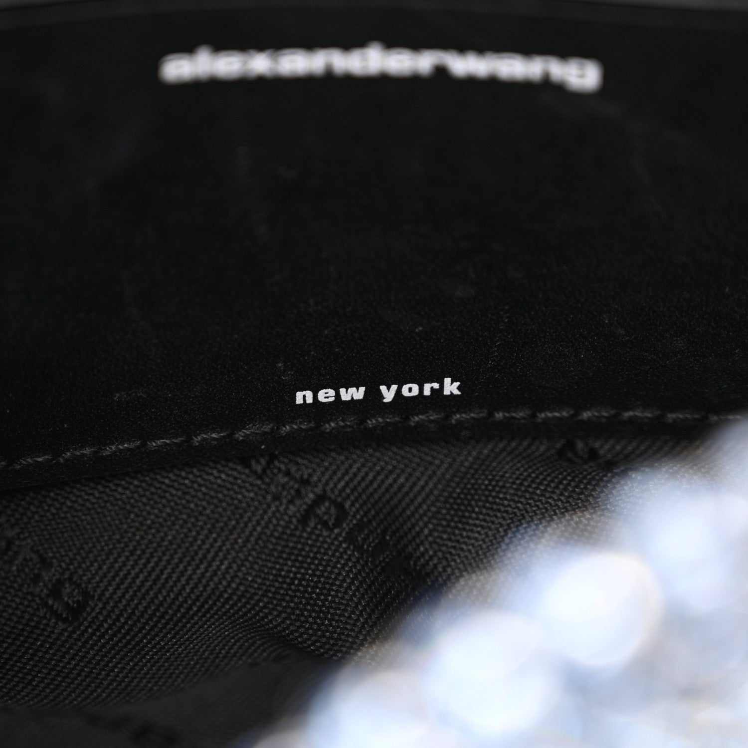 Alexander Wang Mesh Crystal Rhinestone Mini Heiress Pouch Navy 7 of 13