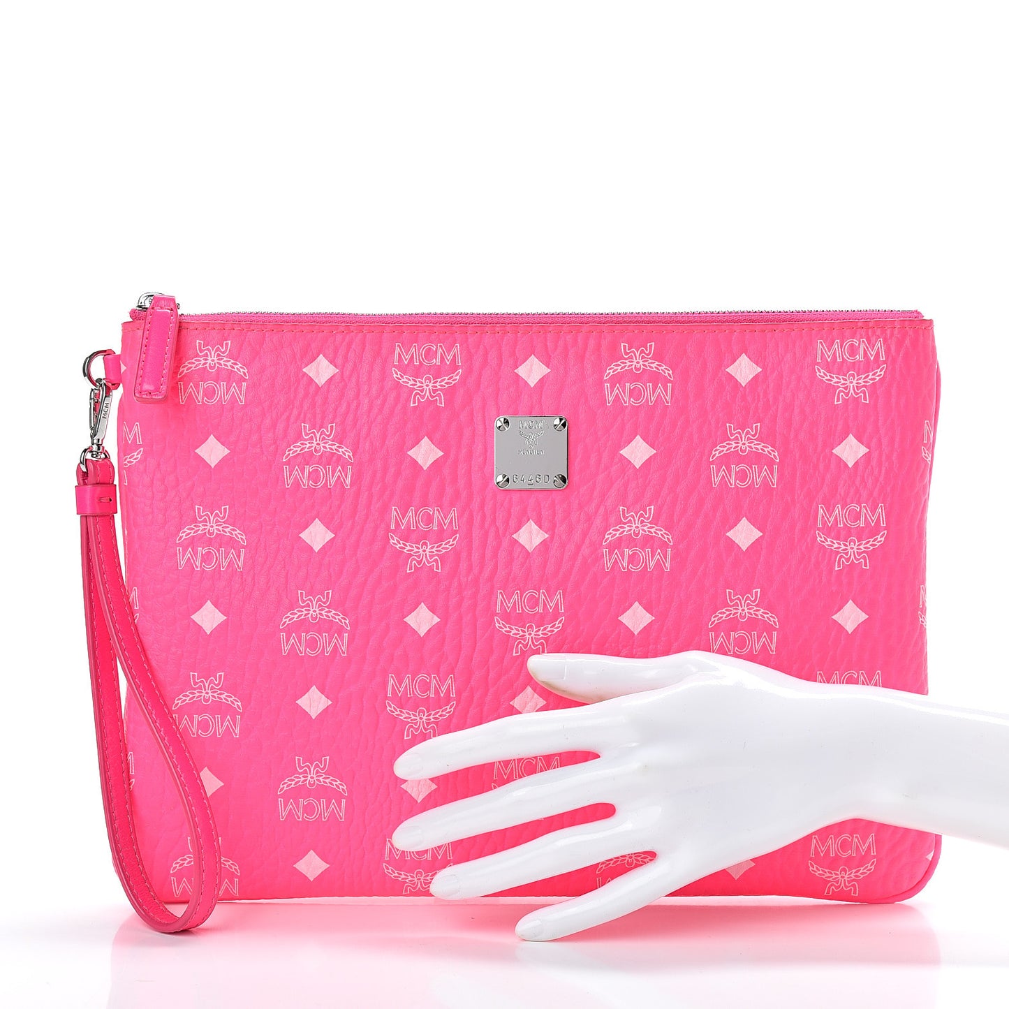 Visetos Wristlet Zip Pouch Neon Pink