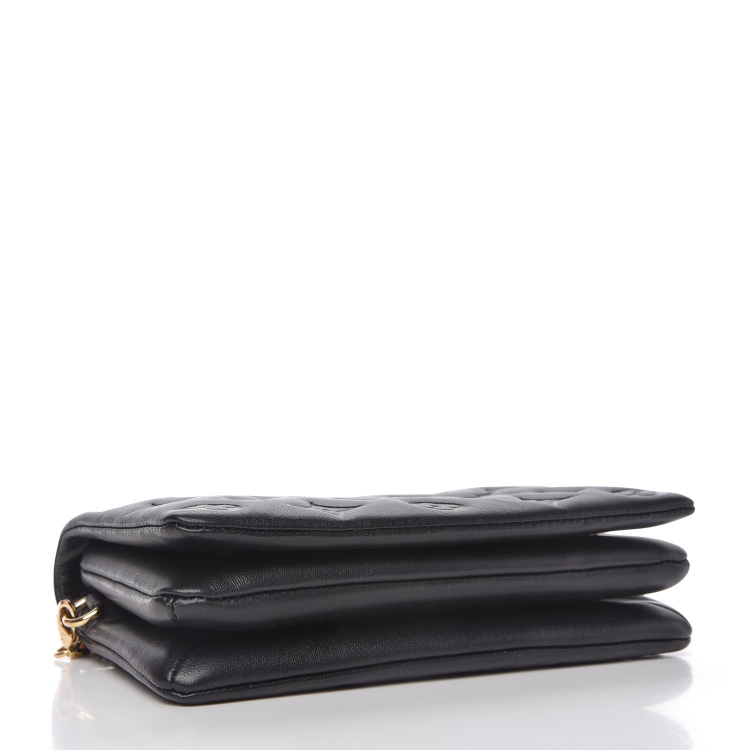 Louis Vuitton Lambskin Embossed Monogram Pochette Coussin Black 4 of 10
