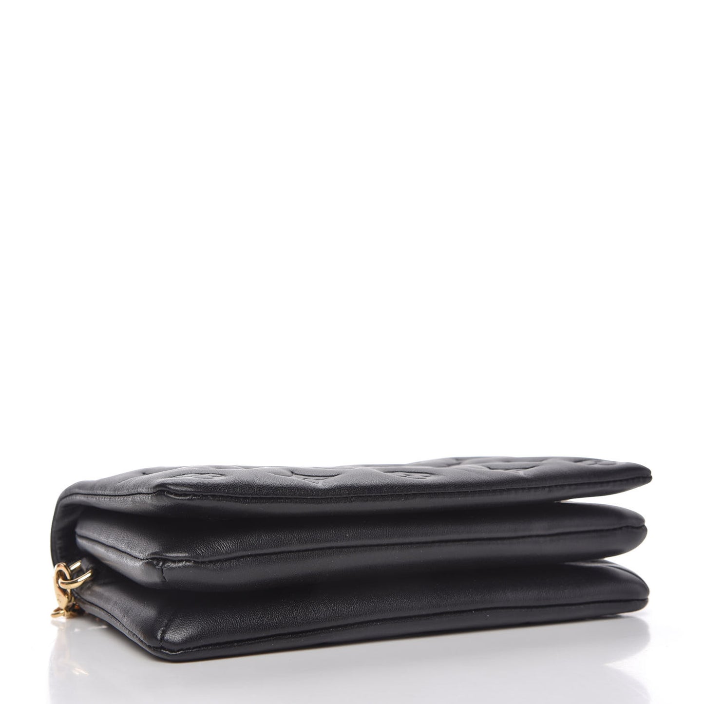 Lambskin Embossed Monogram Pochette Coussin Black