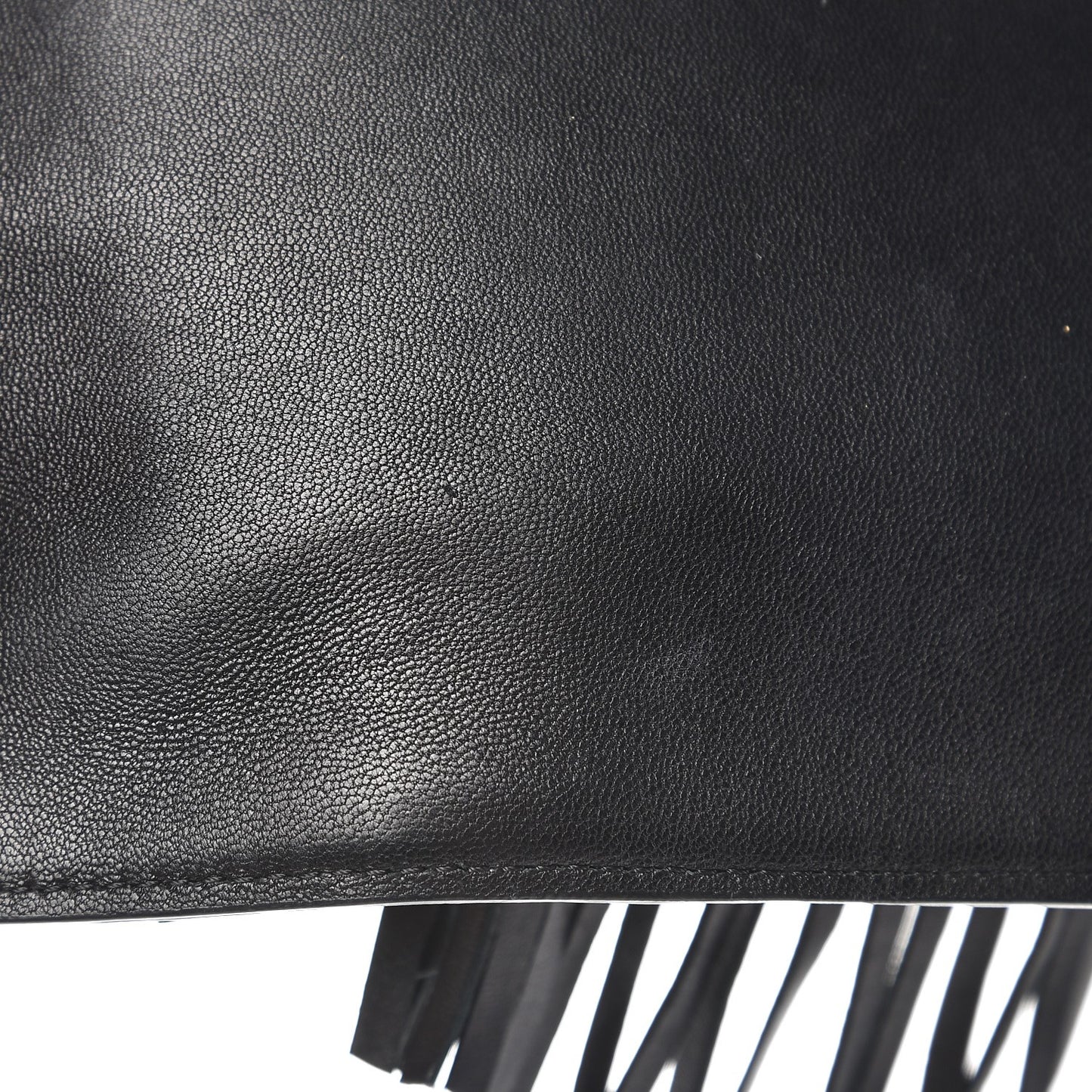 Calfskin Palazzo Fringe Crossbody Bag Black