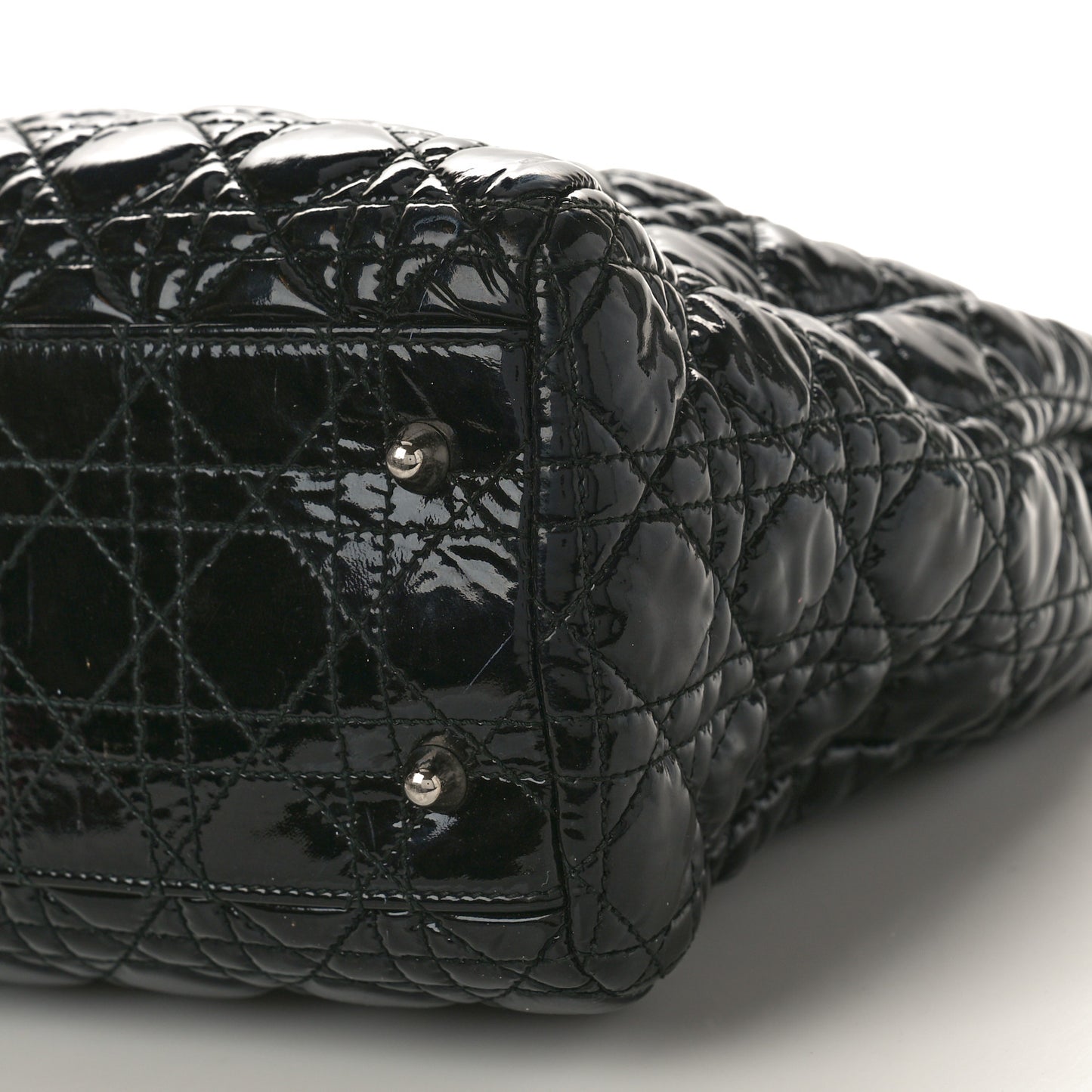 Patent Cannage Dior Soft Shopping Tote Black