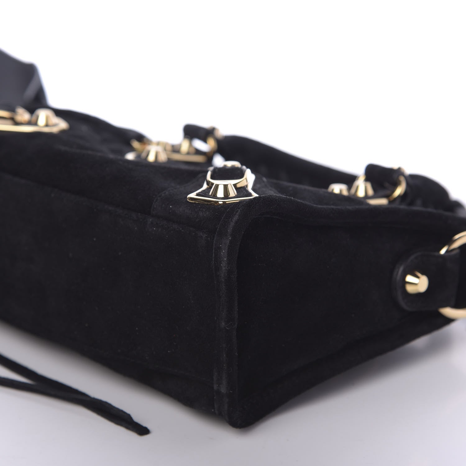 Balenciaga Baby Daim Suede Gold Metallic Edge Hardware Mini City Black 6 of 10