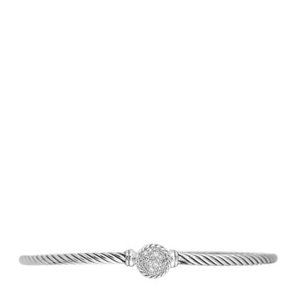 David Yurman Sterling Silver Diamond 3mm Chatelaine Bracelet 1 of 4