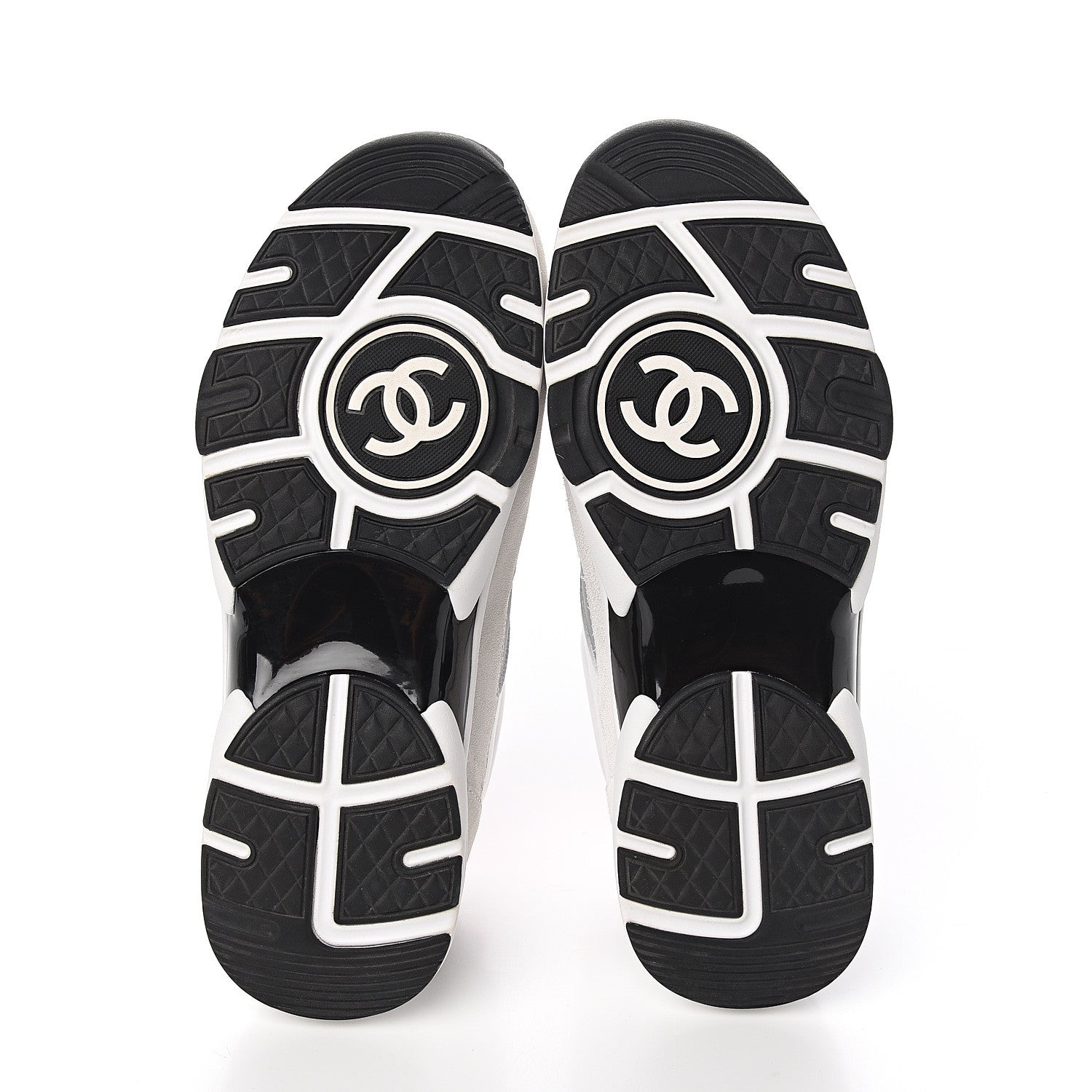 Chanel Calfskin Fabric Sneakers 39.5 White Silver Fluo Pink 5 of 8