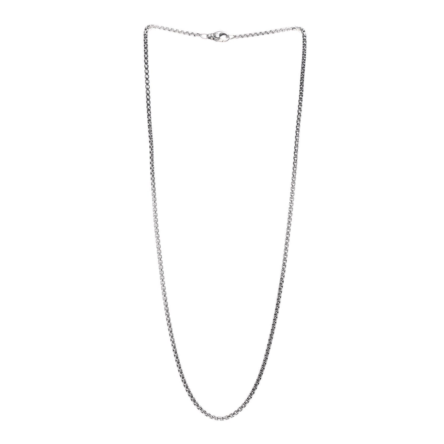 Sterling Silver 2.7mm Small Box Chain Necklace 22"