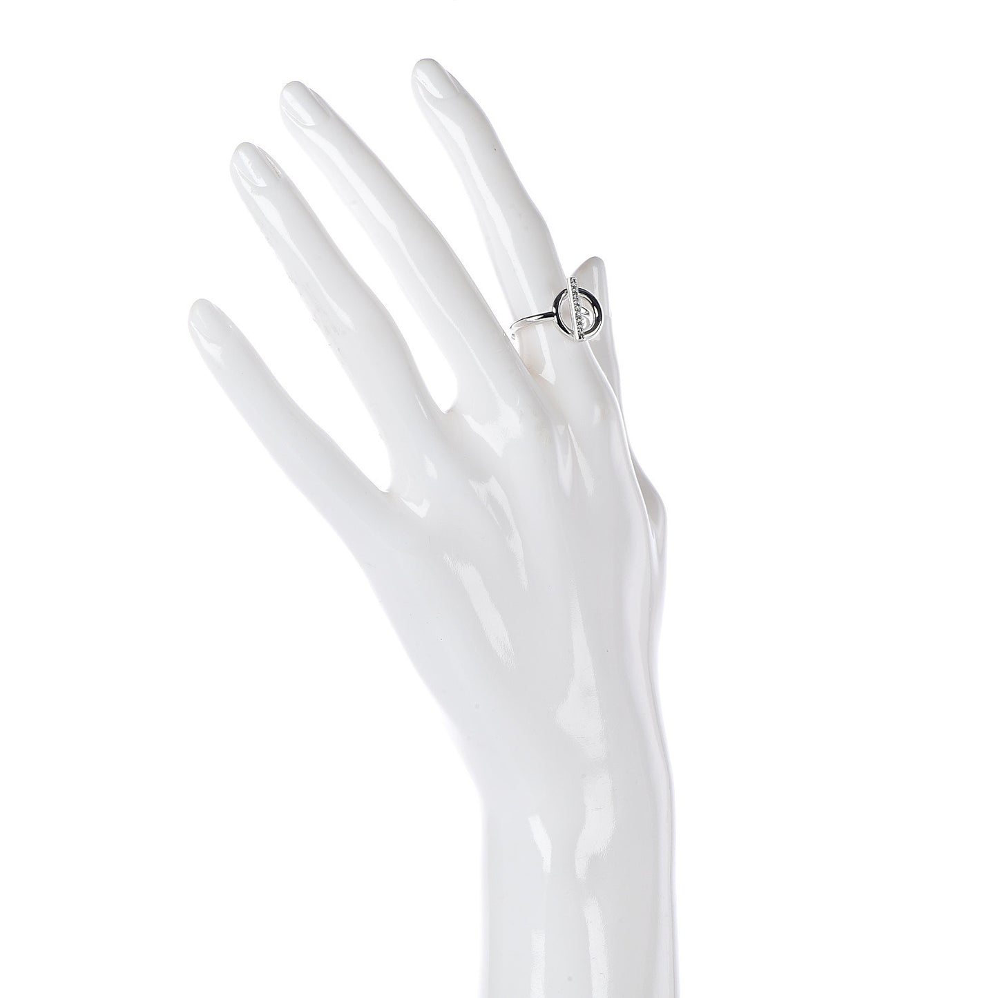 18K White Gold Diamond PM Echappee Ring 48 4.5