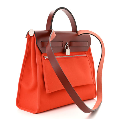 Hermes Vache Hunter Toile Herbag Zip 31 Capucine 4 of 12