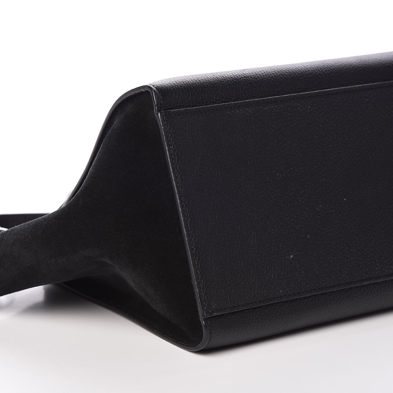 Celine Drummed Calfskin Suede Small Trapeze Black 5 of 8